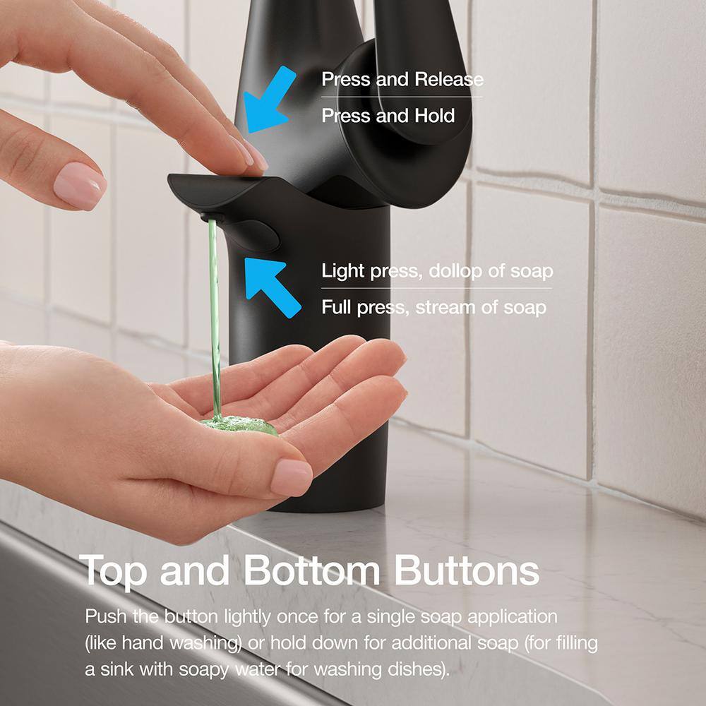 KOHLER Safia 1-Handle Pull Down Sprayer Kitchen Faucet with Integrated Soap Dispenser in Matte Black K-R24298-BL