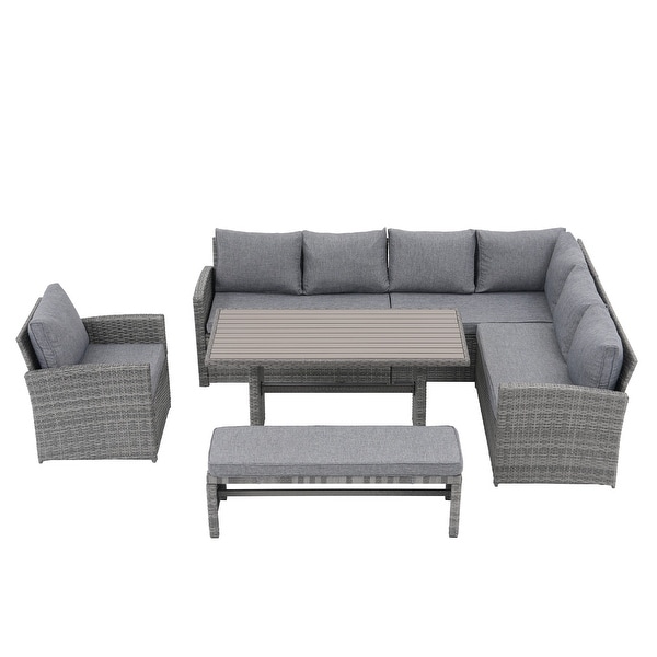 Outdoor 8piece Wicker conversation set Patio Sofa Furniture with Cushion