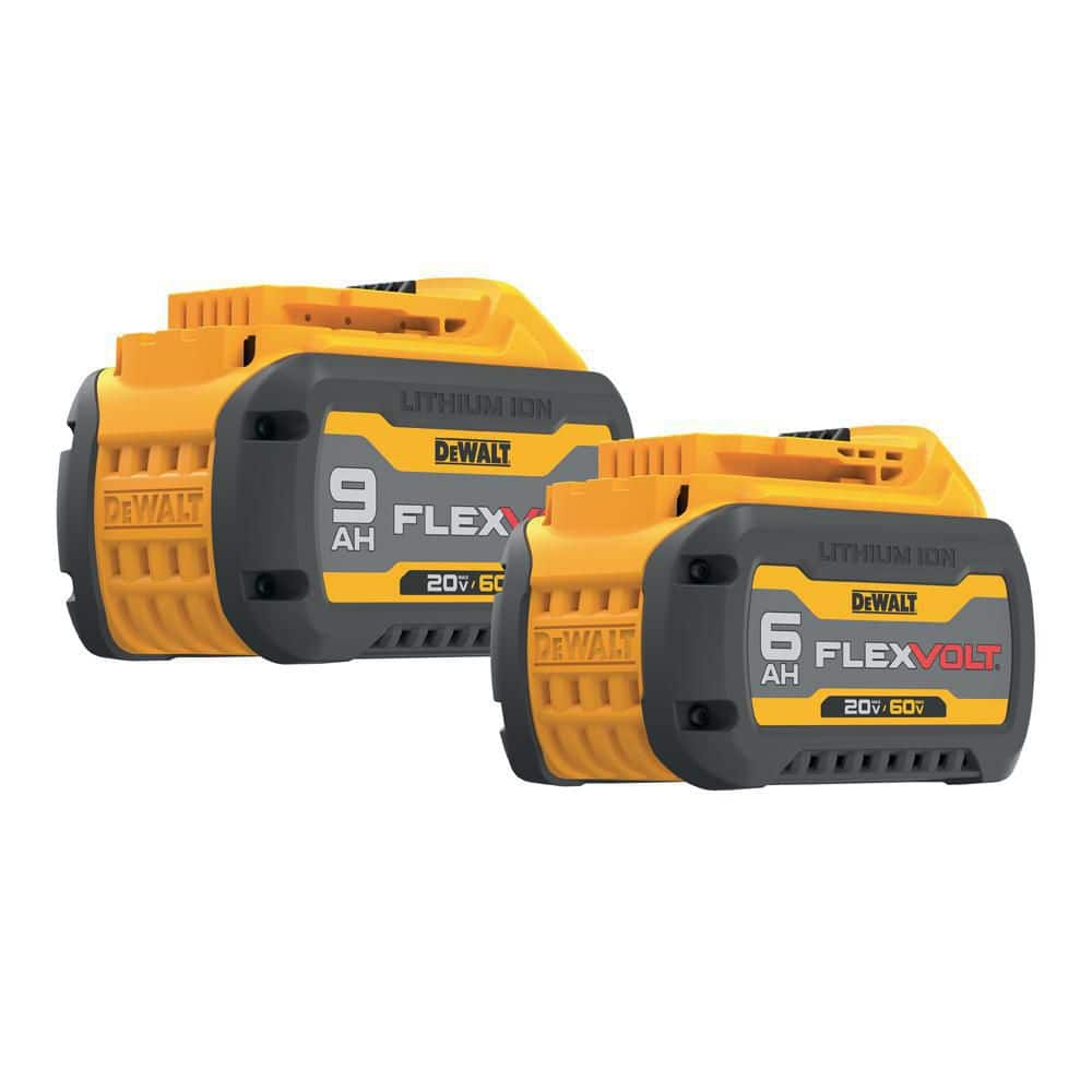 DEWALT FLEXVOLT 20V/60V MAX Lithium-Ion Battery Pack with 9.0Ah and 6.0Ah Battery Packs (2 Pack) DCB669-2