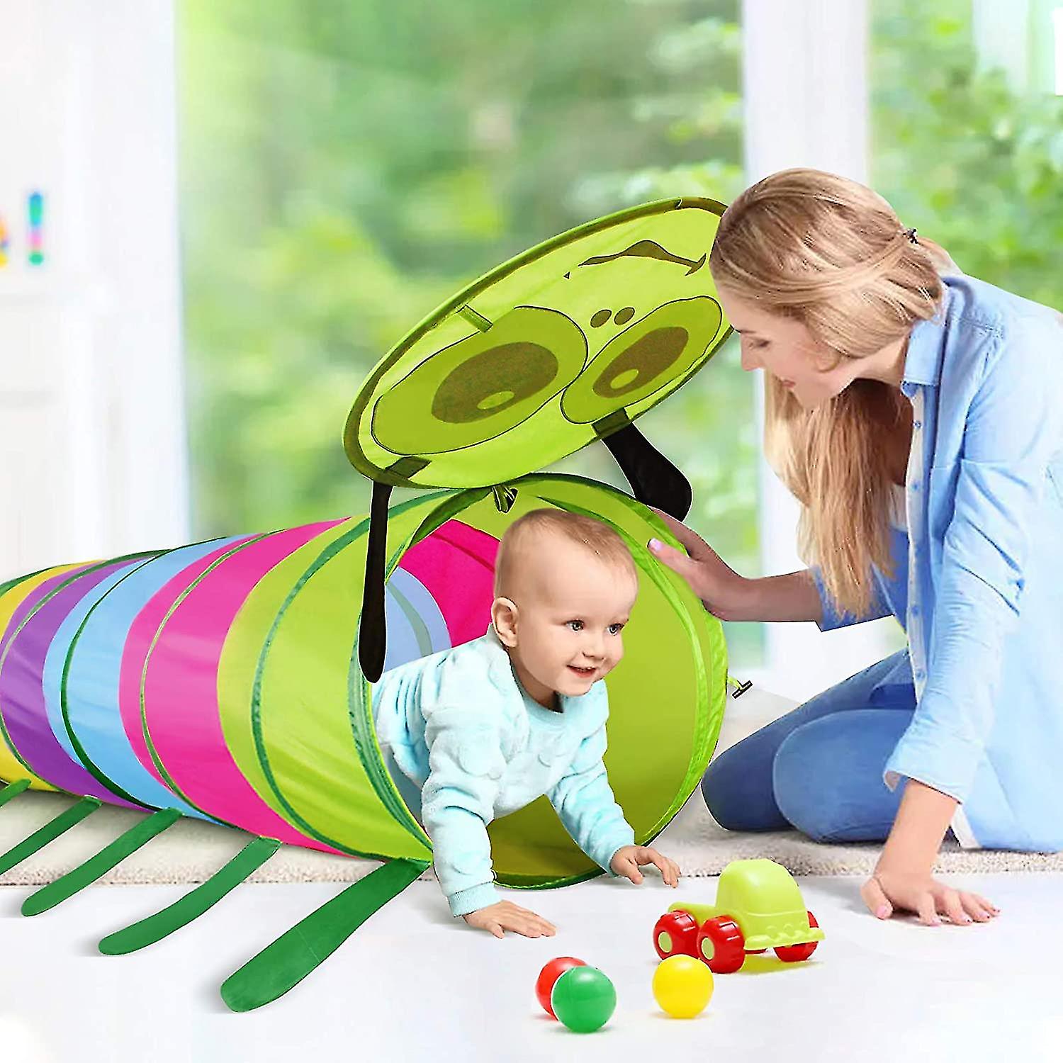 Miman Children Caterpillar Shape Crawling Tent - Indoor / Outdoor Play Game Tube