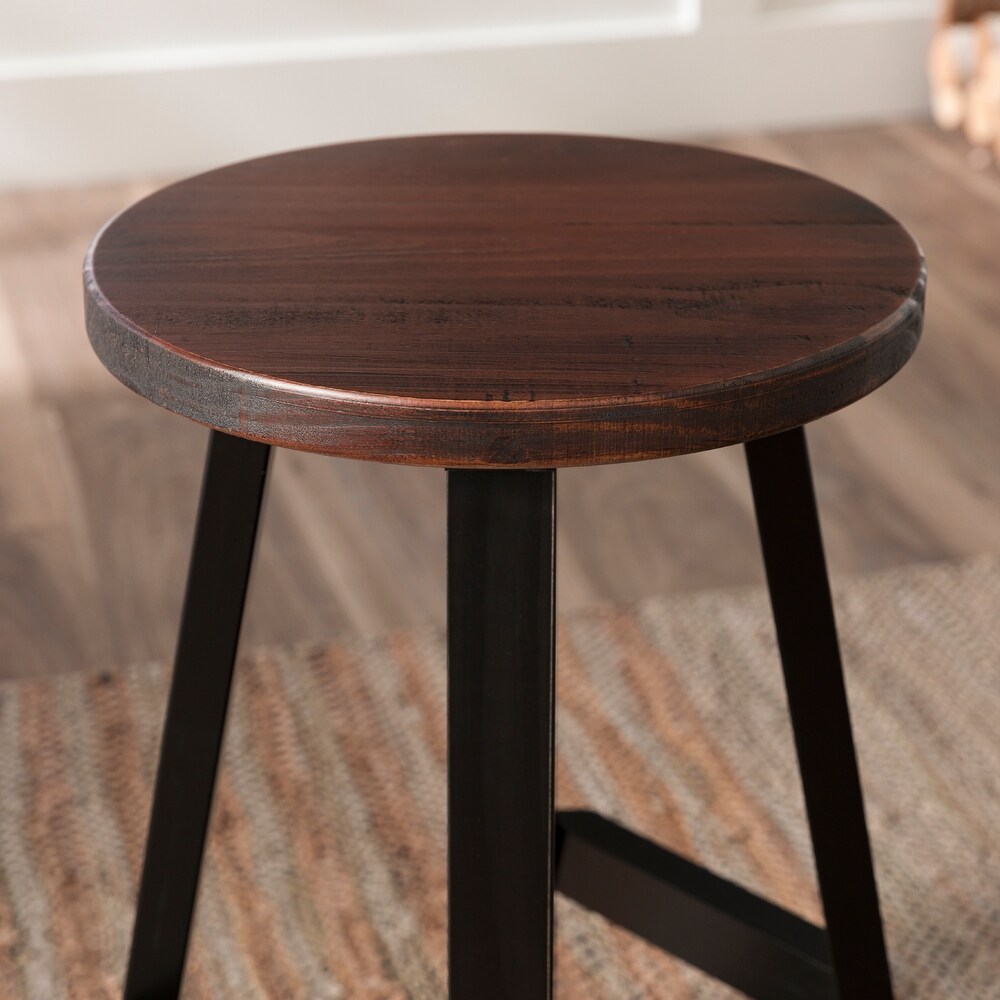 Middlebrook Round 24 inch Distressed Solid Wood Counter Stool