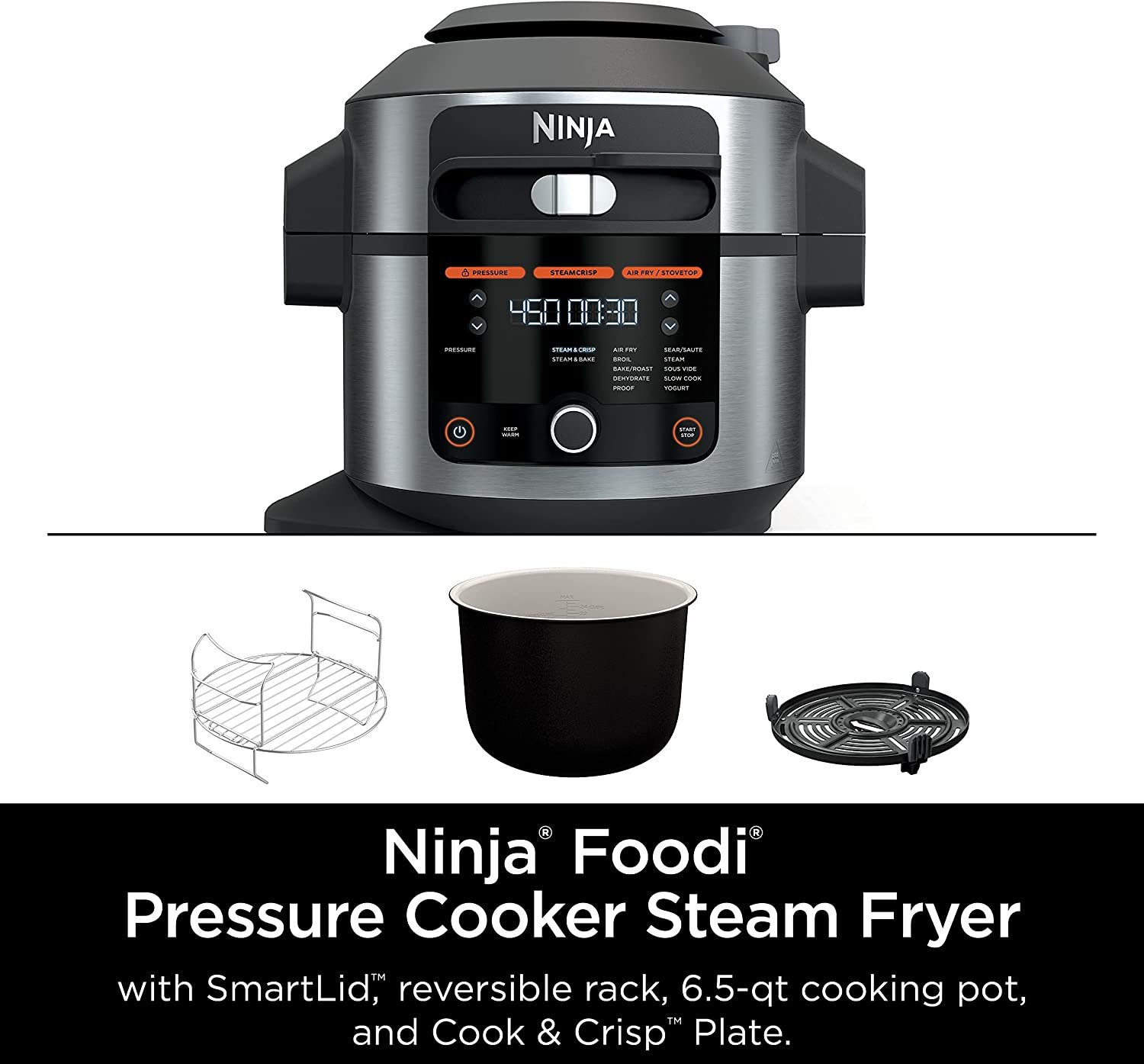 Ninja OL501 Foodi 6.5 Qt. 14-in-1 Pressure Cooker Steam Fryer with SmartLid