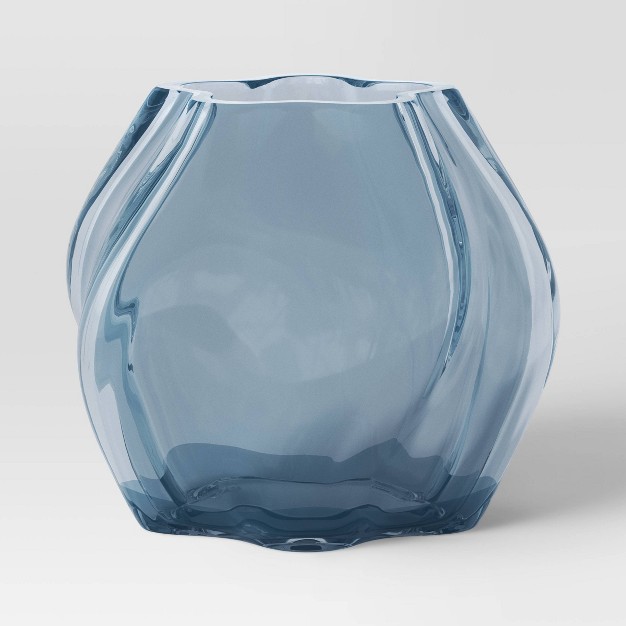 Small Shaped Glass Vase Blue