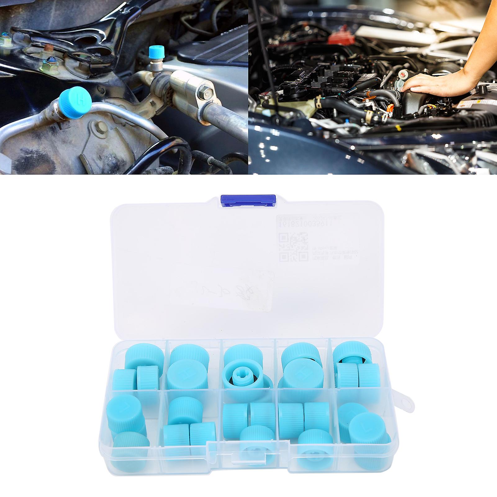 30pcs A/c Refrigerant Port Cap Replacement Air Conditioning Charging Valve Dust Cover