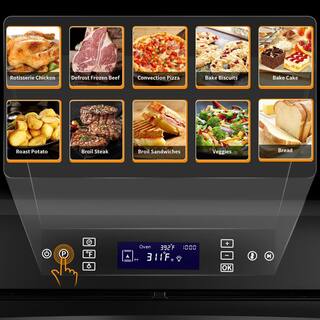 Dalxo 24 in. Single Electric Wall Oven With Convection and Touch Panel in Black HDVENTOUCH