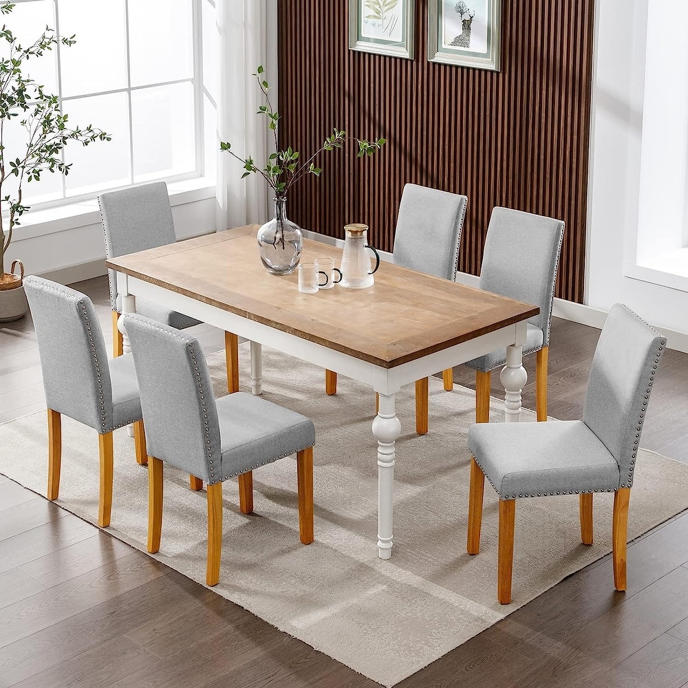 Mixoy Dining Chair Upholstered Dining Chairs with Nailed Trim Backrest Suitable for Dining Table  Kitchen Chair for Home