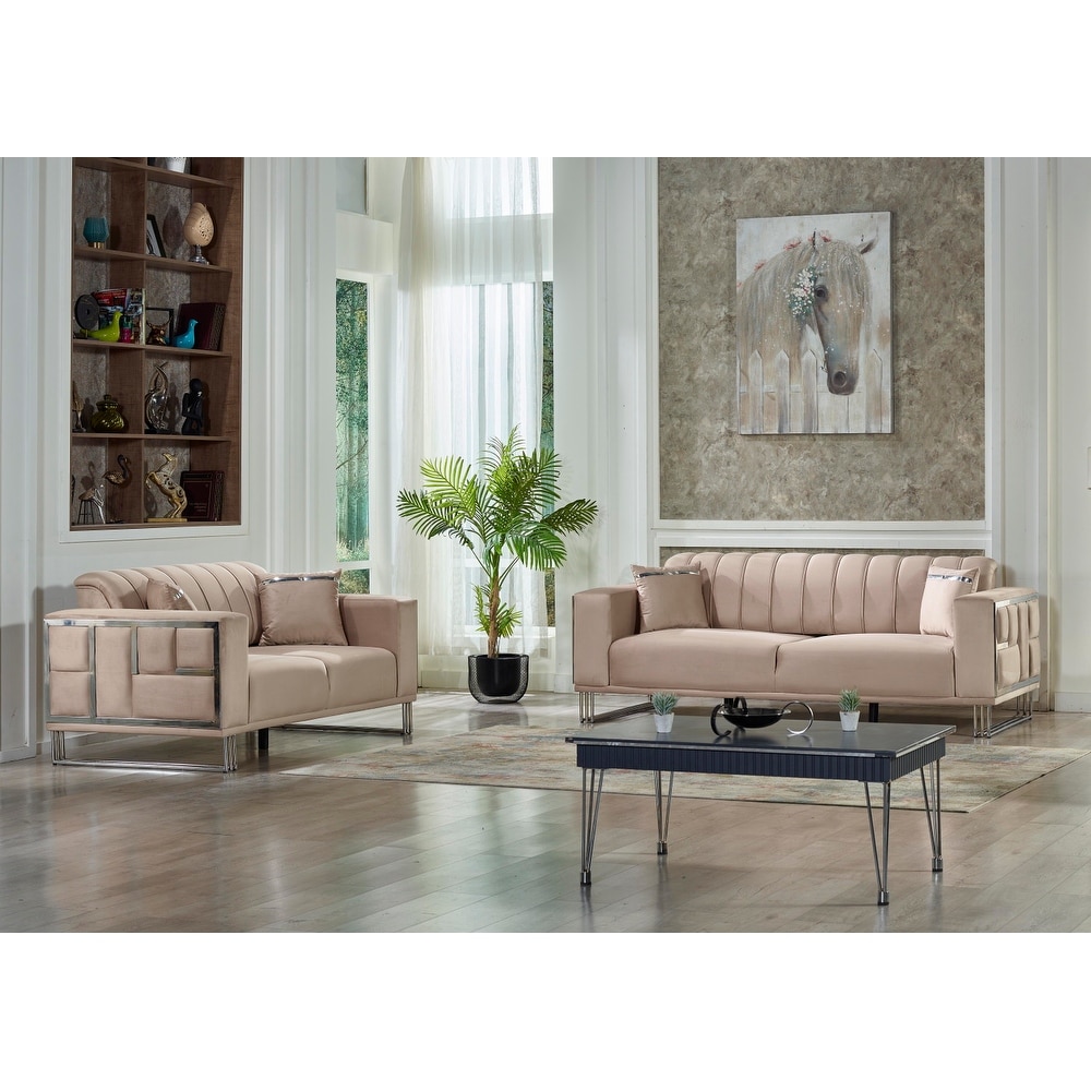 Kolivya 2 piece Square Arms Living Room Set