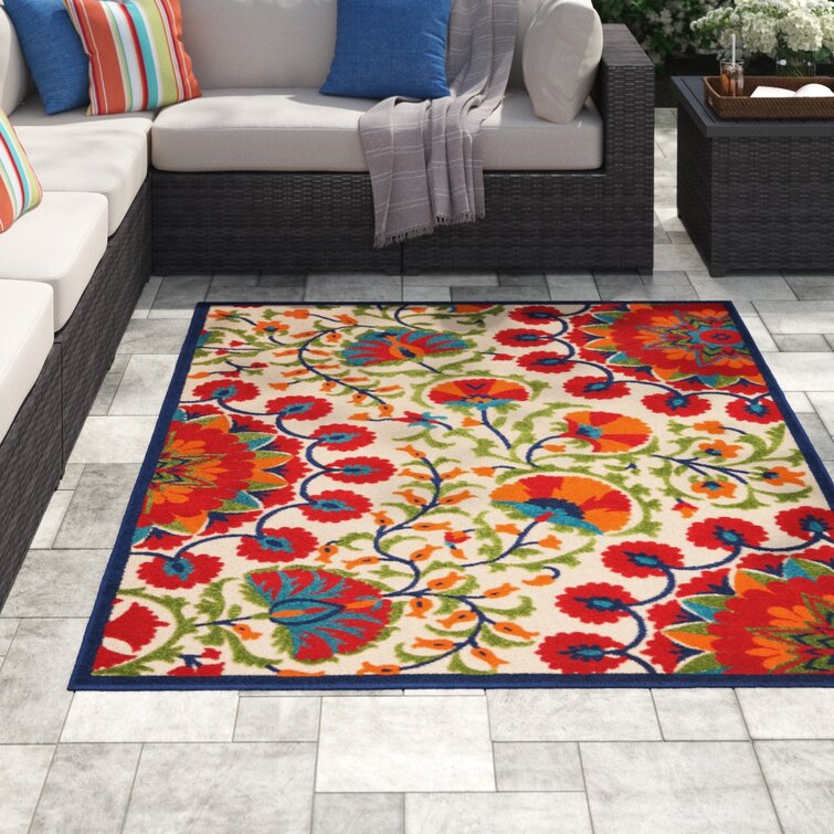 Brickhouse Performance Ivory/Red/Green Rug