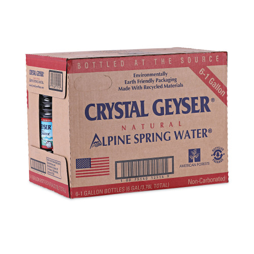 Crystal Geyser Alpine Spring Water， 1 Gal Bottle， 6/Case (12514CT)