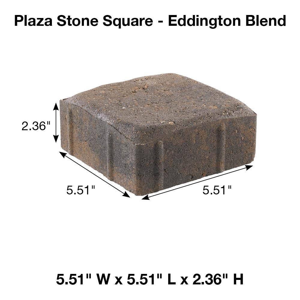 Pavestone Plaza Square 5.5 in. L x 5.5 in. W x 2.25 in. H Earth Blend Concrete Paver (480-Pieces101.18 sq. ft.Pallet) 64621