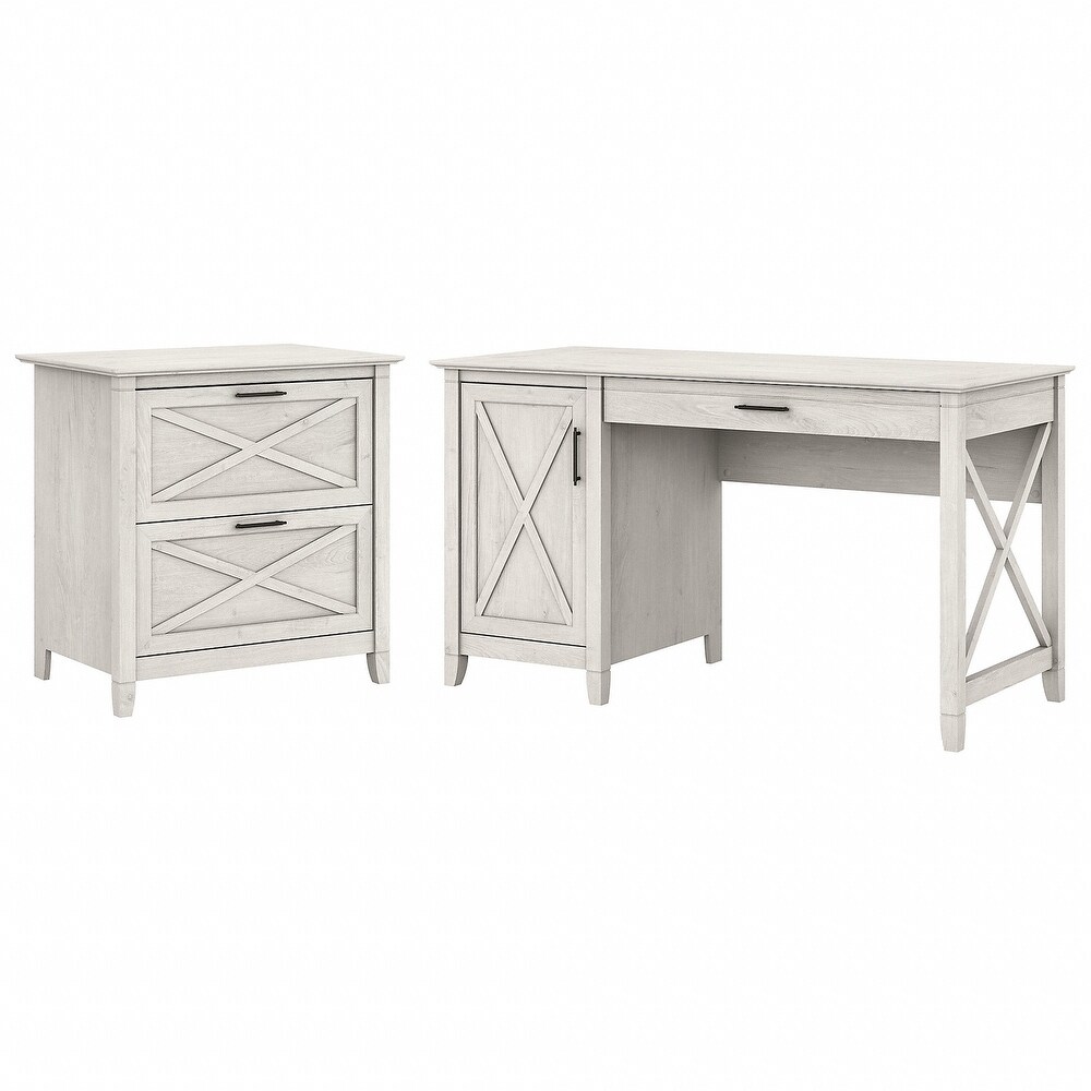 Key West 54W Computer Desk with Storage and Cabinet by Bush Furniture