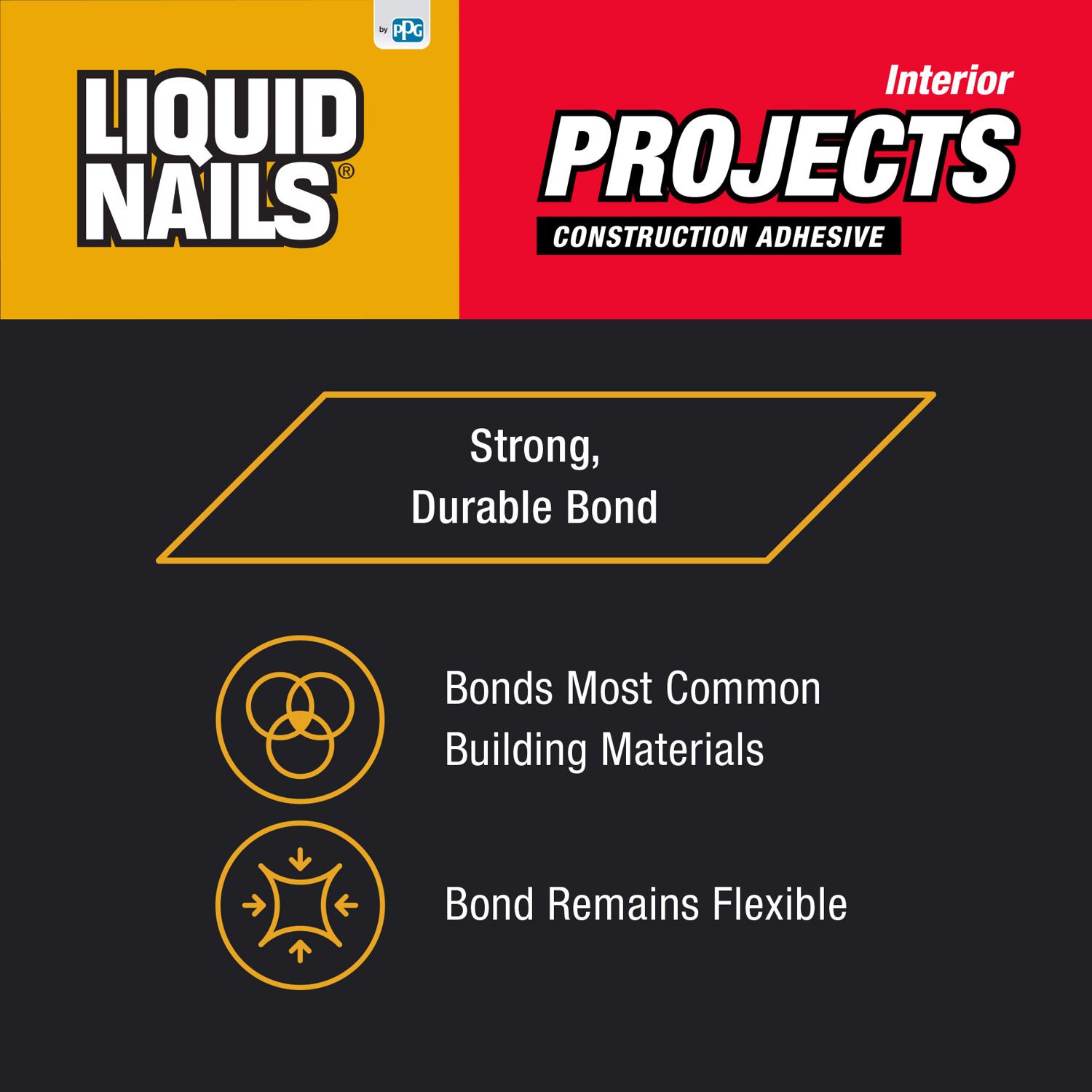 Liquid Nails Interior Projects Synthetic Rubber Construction Adhesive 10 oz