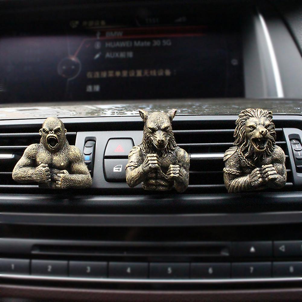 Car Aromatherapy Automotive Air Fresheners Creative Fisticuff Animal Statue Perfume Diffuser Set Car Air Outlet Ornament Decoration Gift