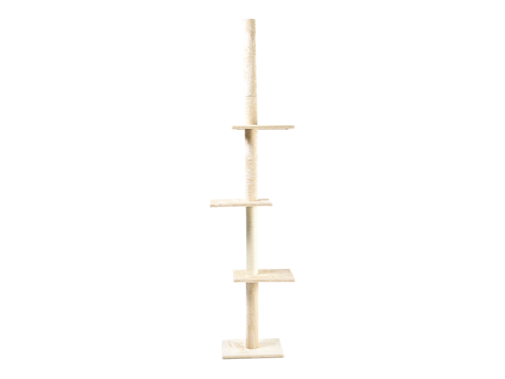 Cat Craft 4-Level Adjustable Floor to Ceiling Cat Tree with Sisal Post (7.5-9' Ceiling) Cream