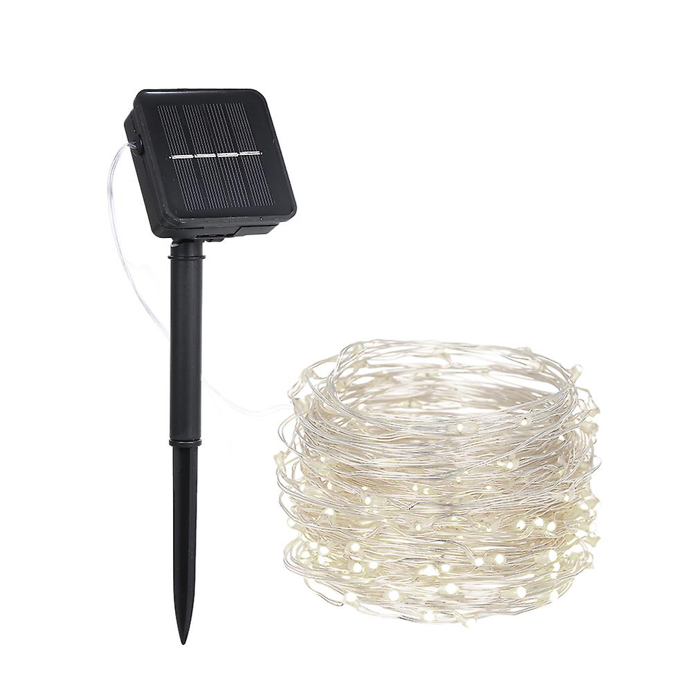 6w 10m/32.8ft 100 Leds Solar Powered Energy Copper Wire Fairy String Light Lawn Lamp With 8 Different Lighting Modes Effects Flexible Twistable Bendab