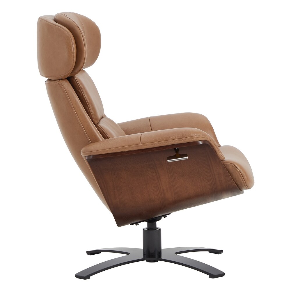 Leon Swivel Recliner Chair with Ottoman Set and Adjustable Headrest