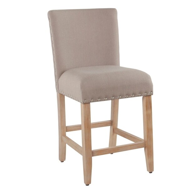 Porch and Den Robin Tan Nailhead Counter Stool - 24 inches