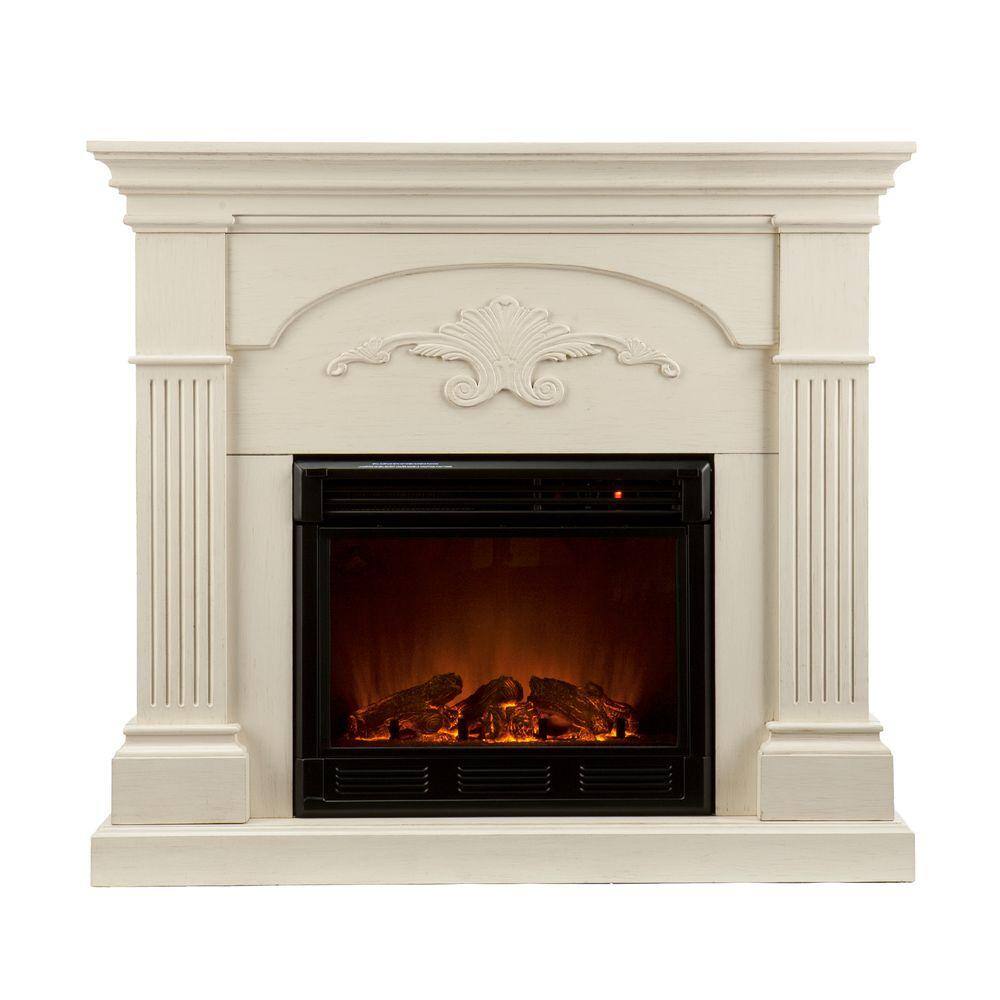 Dover 44.75 in. W Electric Fireplace in Ivory HD90633