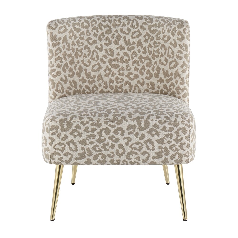 Silver Orchid Harding Leopard Print Slipper Chair