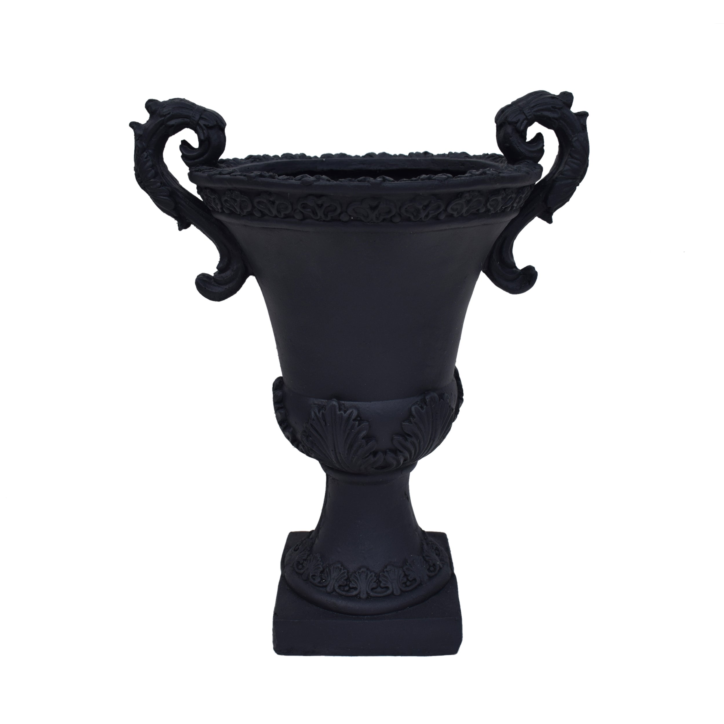 Renee Chalice Garden Urn Planter, Roman, Botanical, Lightweight Concrete