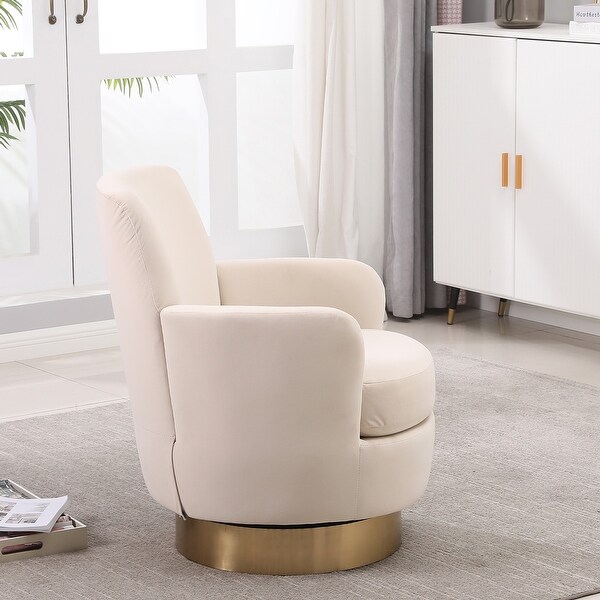 Velvet Swivel Barrel Chair，Swivel Accent Chairs Armchair for Living Room