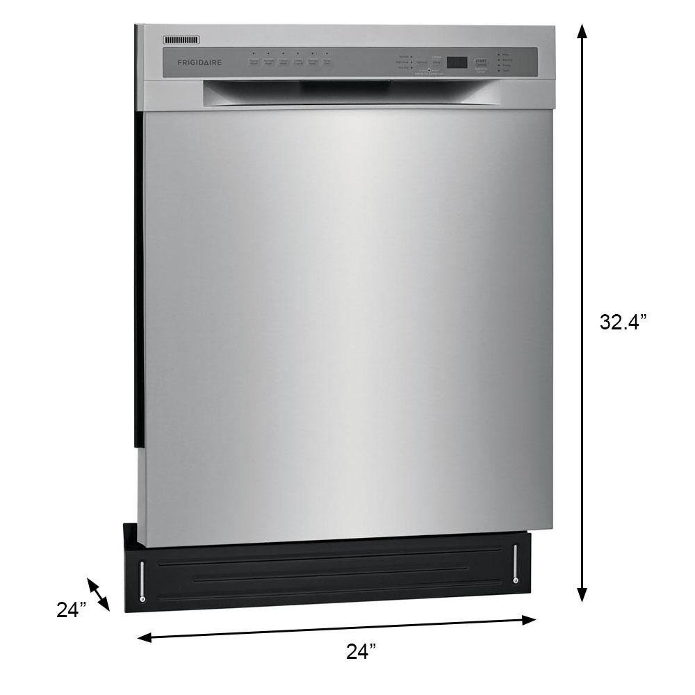 Frigidaire 24 in. Stainless Steel Front Control Tall Tub Dishwasher with Stainless Steel Tub 52 dBA FFBD2420US