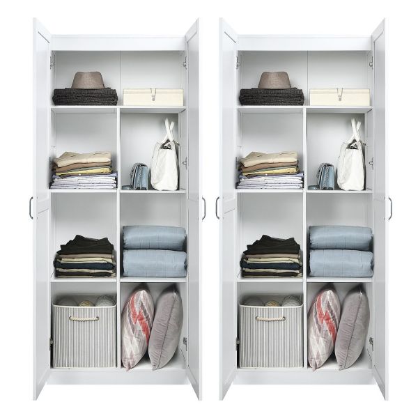 Hopkins Storage Closet 2.0 in White - Set of 2