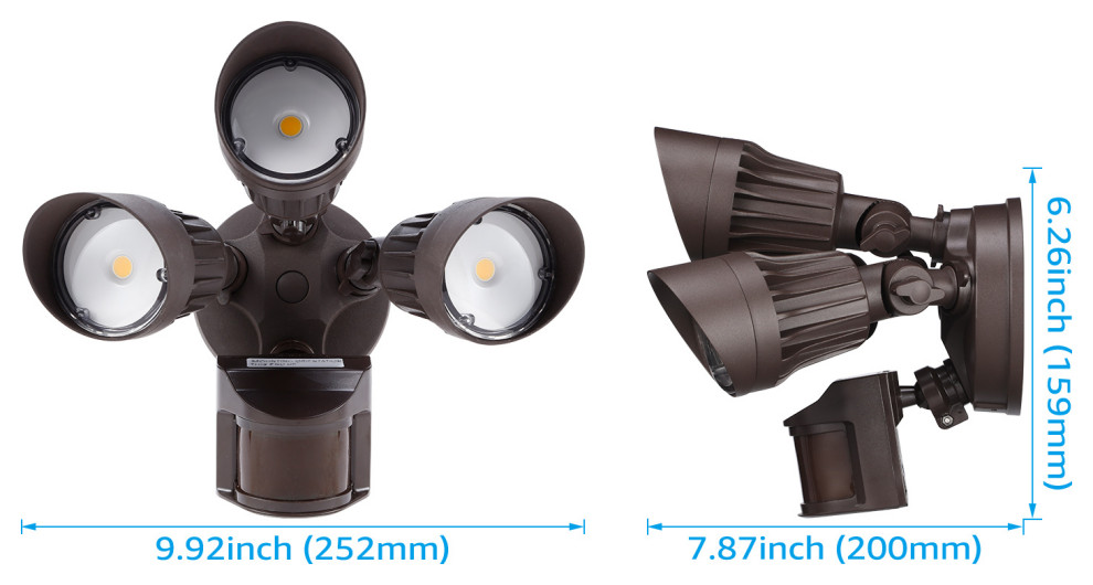 LEONLITE Adjustable 3 Heads Outdoor Flood Light  3000K Warm White   Transitional   Outdoor Flood And Spot Lights   by W86 Trading Co.  LLC  Houzz