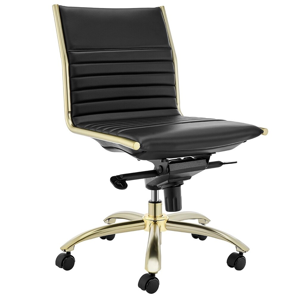 Executive Black and Gold Low Back No Arm Office Chair   26.38\