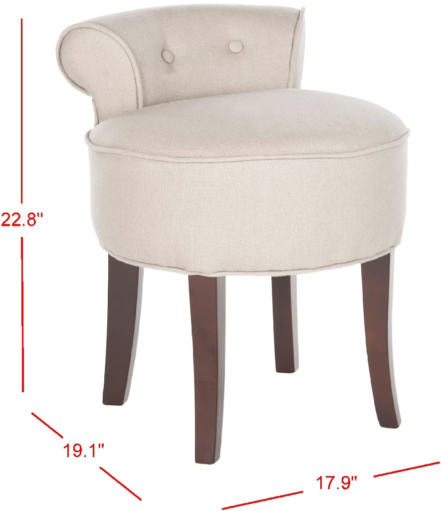 Safavieh Hannah Birch Wood Vanity Chair in Beige