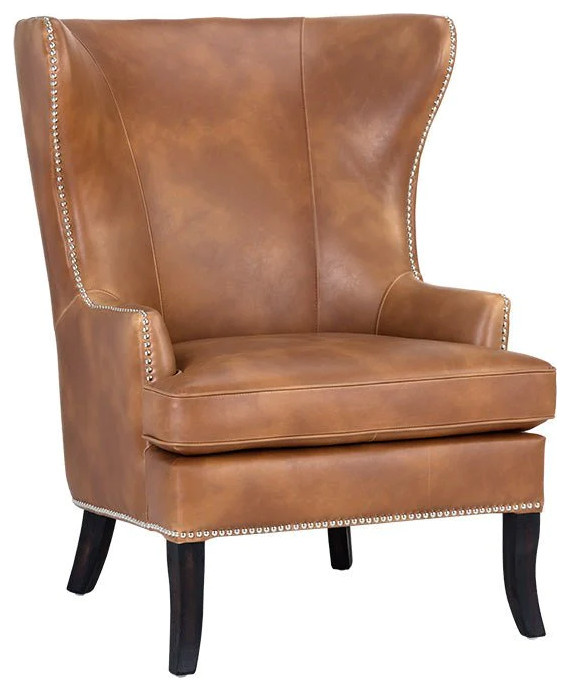 Isano Lounge Chair  Tobacco Tan   Transitional   Armchairs And Accent Chairs   by Peachtree Fine Furniture  Houzz