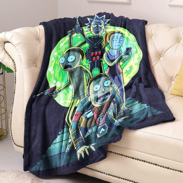 Just Funky Rick And Morty Portal 45 X 60 Inch Fleece Throw Blanket