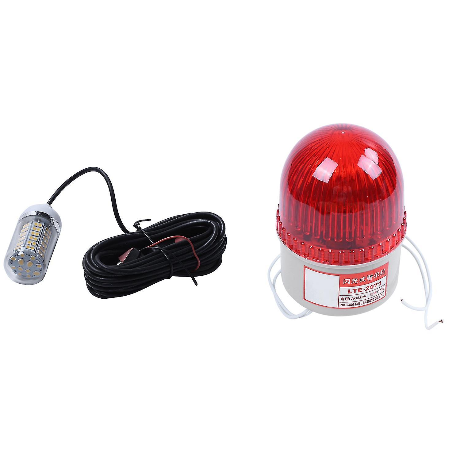 Ac 220v 15w Red Light Industrial Signal Tower Flash Warning Lamp