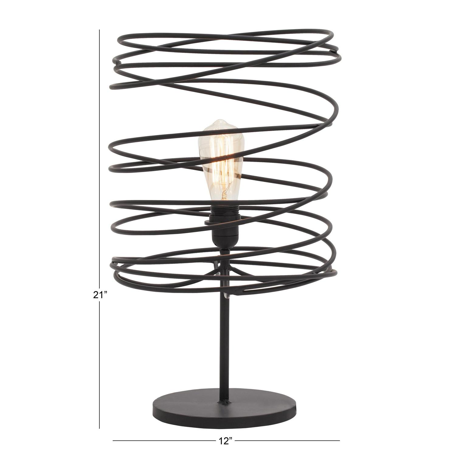 DecMode Black Metal Industrial Accent Lamp 21