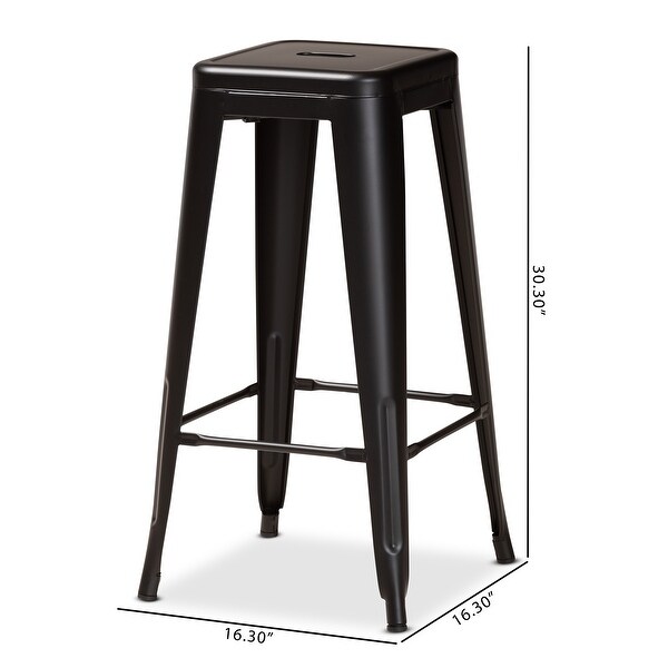 Horton Modern and Industrial Styled Stackable Metal Bar Stool Set(4pc)