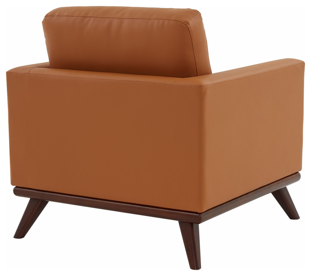 LeisureMod Chester Mid Century Modern Faux Leather Accent Arm Chair   Midcentury   Armchairs And Accent Chairs   by LeisureMod  Houzz