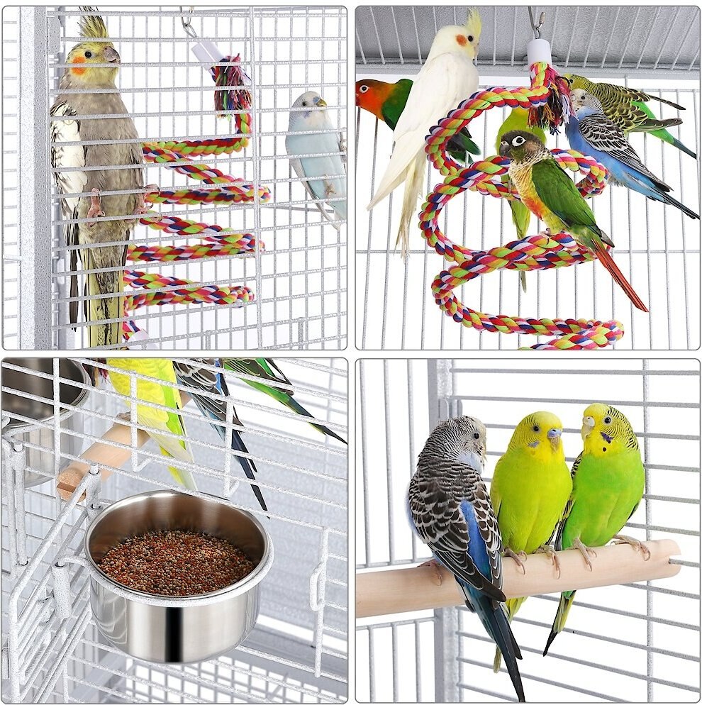 Yaheetech Rolling Metal Parrot Cage with Playtop