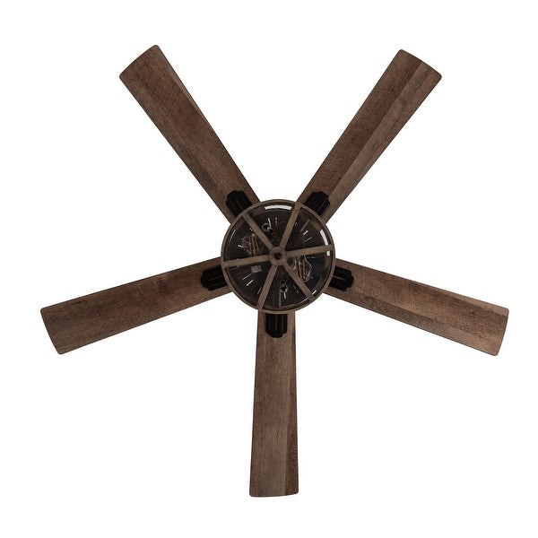 Carbon Loft Dixsie 5-blade Woodgrain Farmhouse LED Ceiling Fan - 52