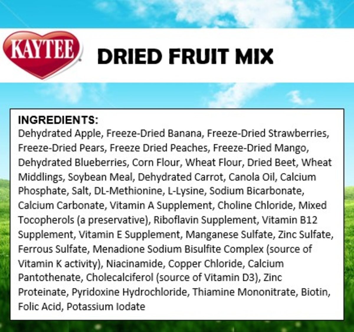 Kaytee Fruit Mix Bird Treats， 2-oz bag