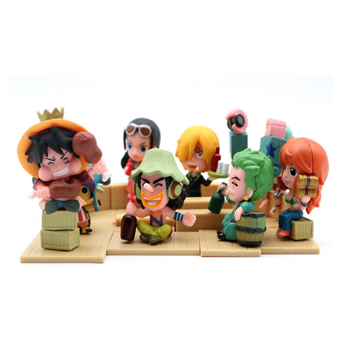 9pcs/lot Luffy Zoro Chopper One Piece Figure Anime Toy Model 6cm