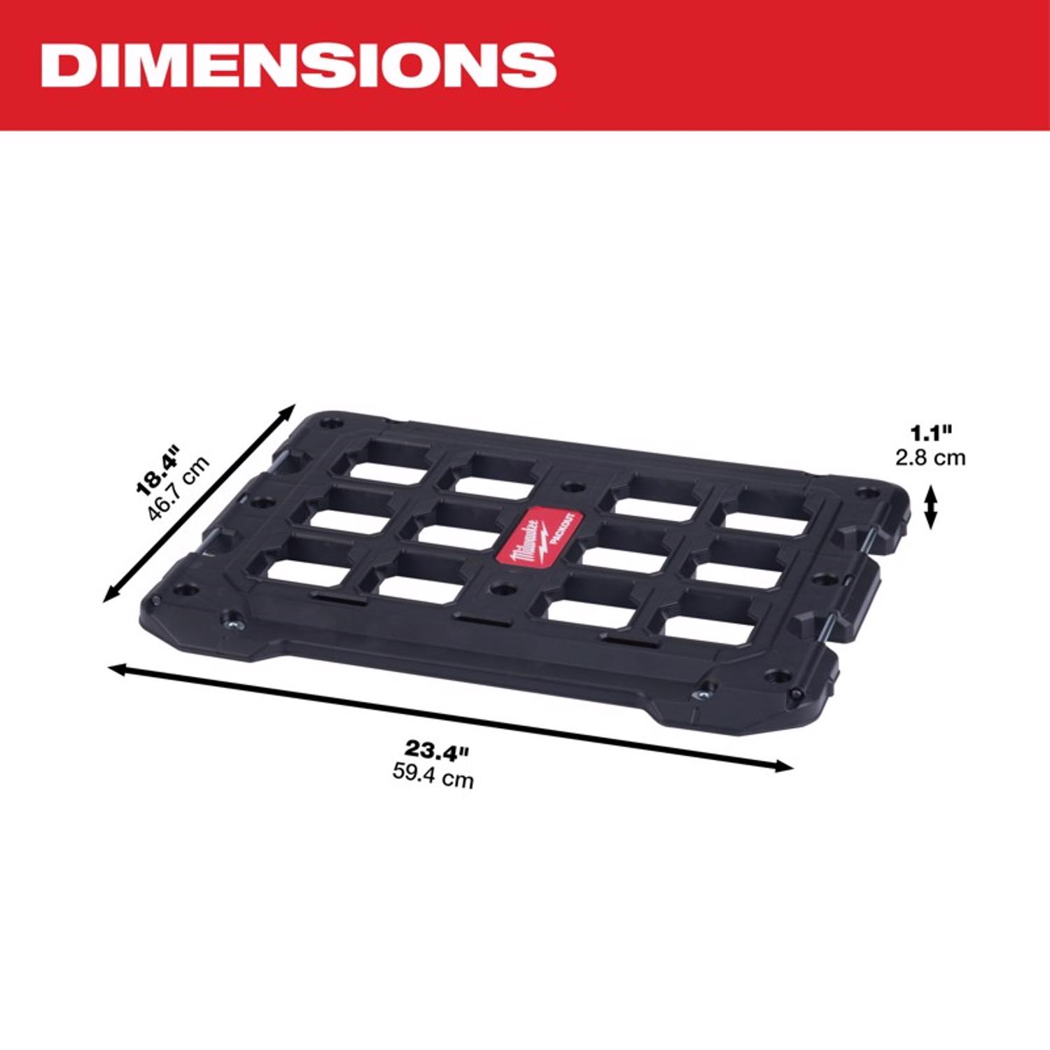 Milwaukee Packout Shop Storage 23.4 in. W X 1.1 in. H X 18.3 in. D Garage Organizer Mounting Plate P