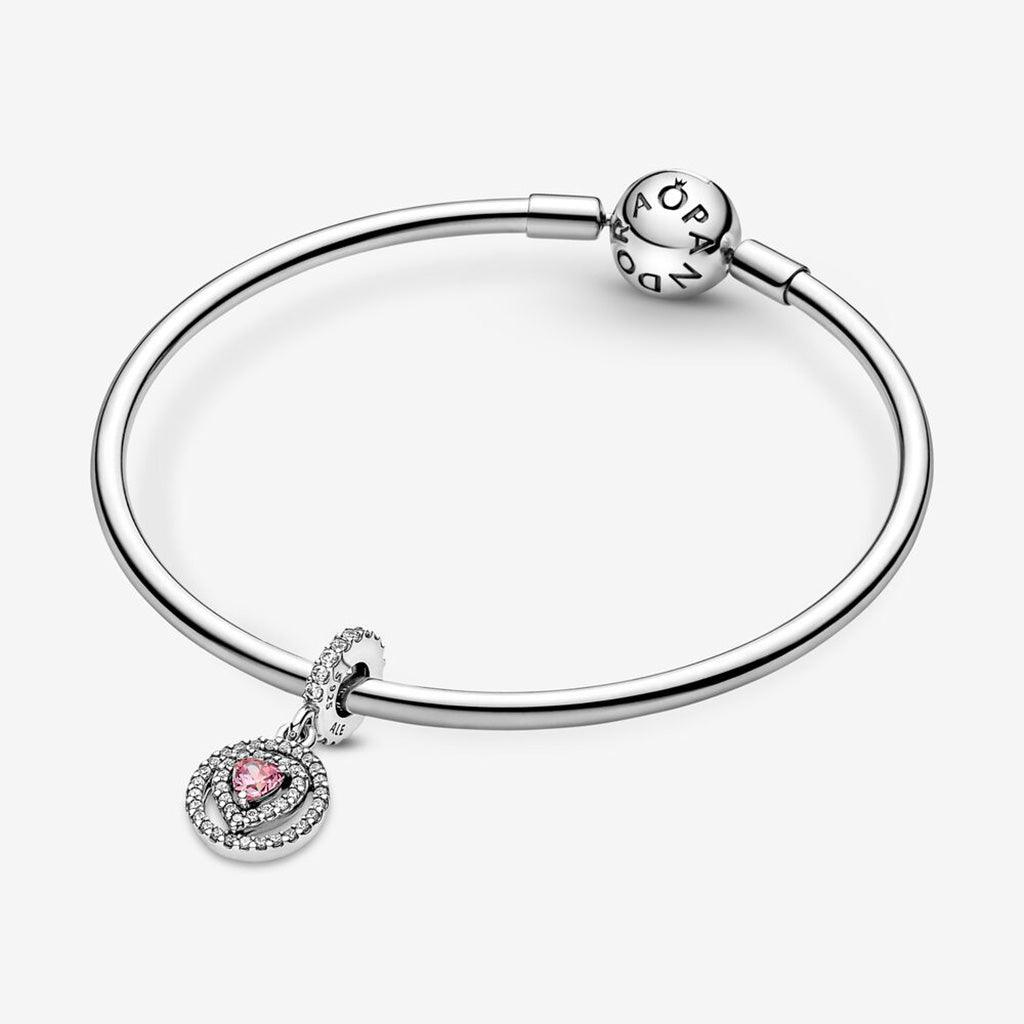 PANDORA  Sparkling Double Halo Heart Dangle Charm