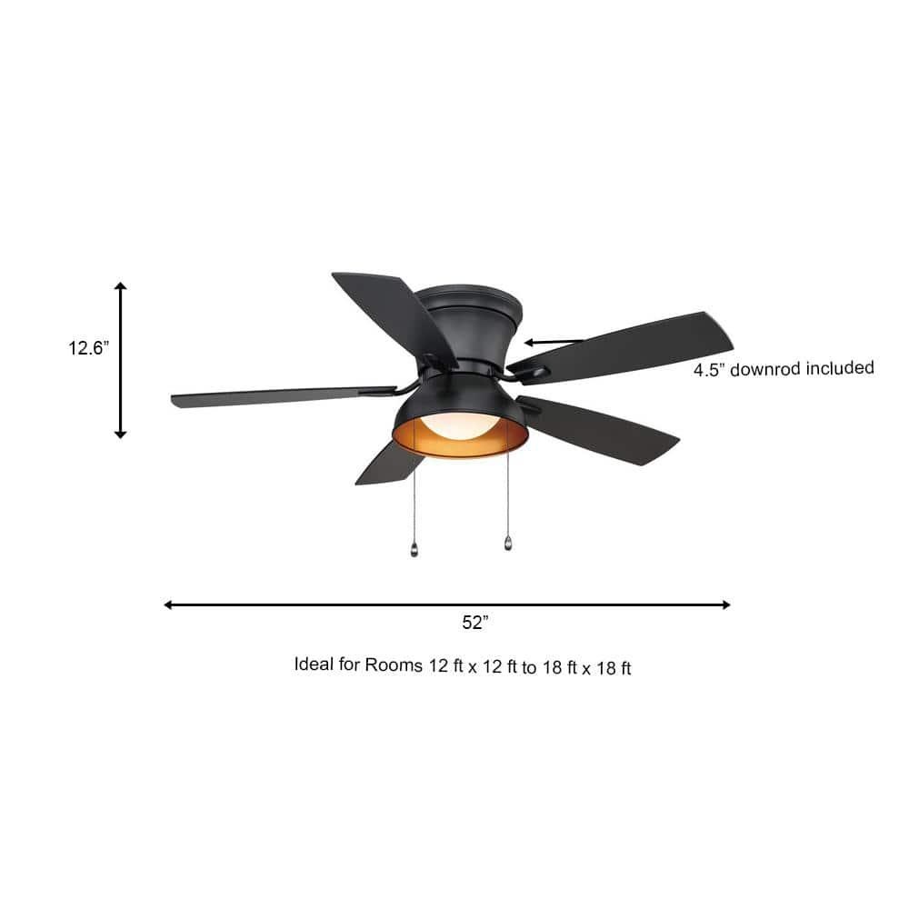 Home Decorators Collection Banneret 52 in LED Natural Iron Ceiling Fan with Light