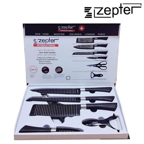 Zepter International 6 Pc Kitchen Knife Set - Black