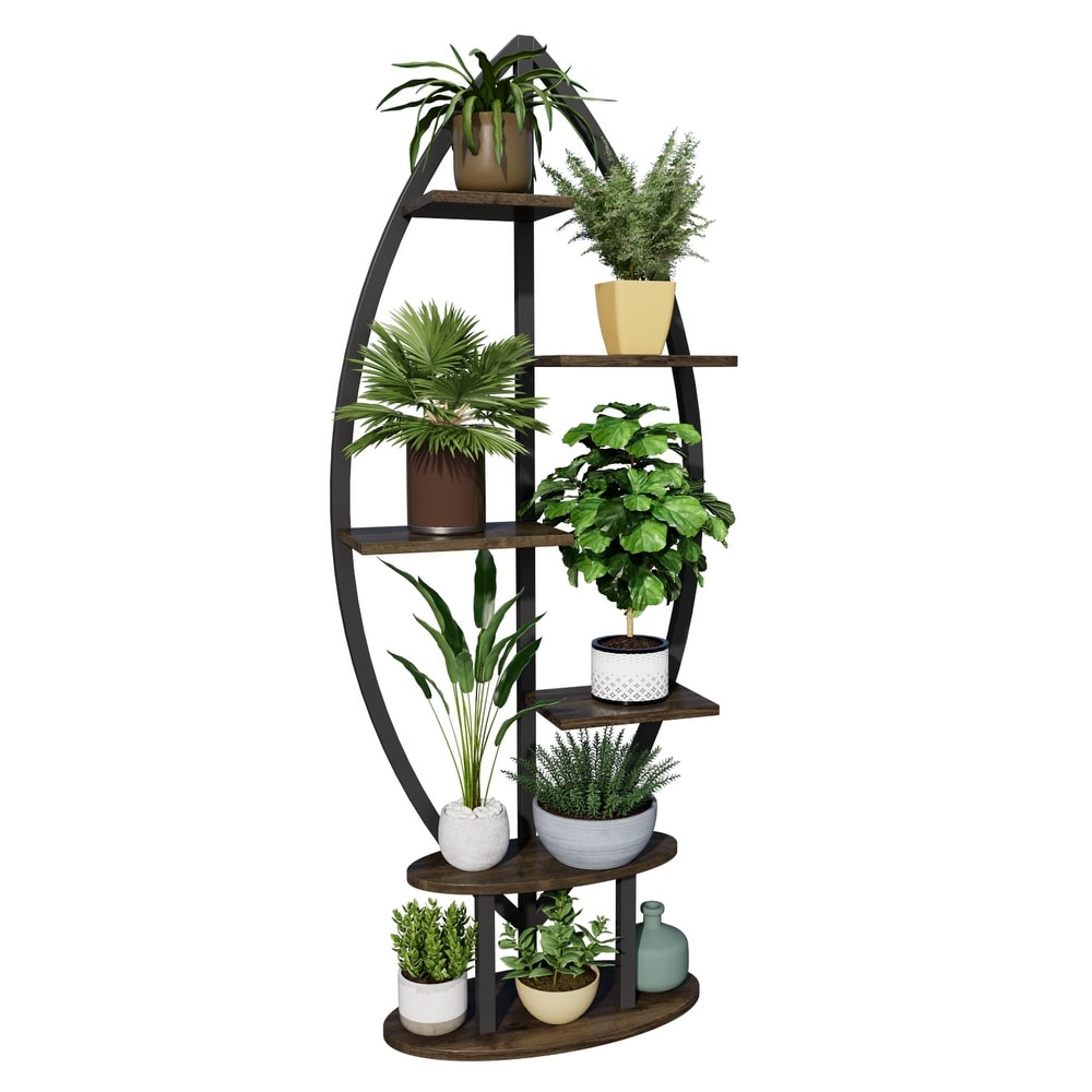 EROMMY Metal Plant Stand for Indoor Plants Multiple  Plant Shelf for Planter Display  Half Moon Plant Stand for Balcony