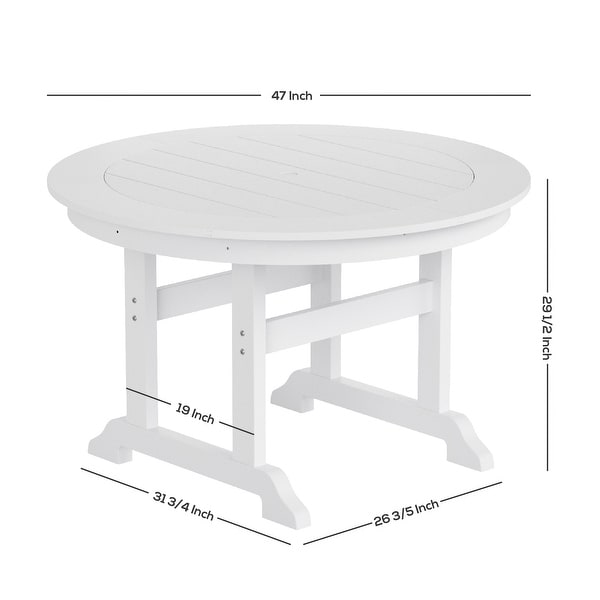 Polytrends Altura 5Piece Round Poly EcoFriendly All Weather Outdoor Dining Set