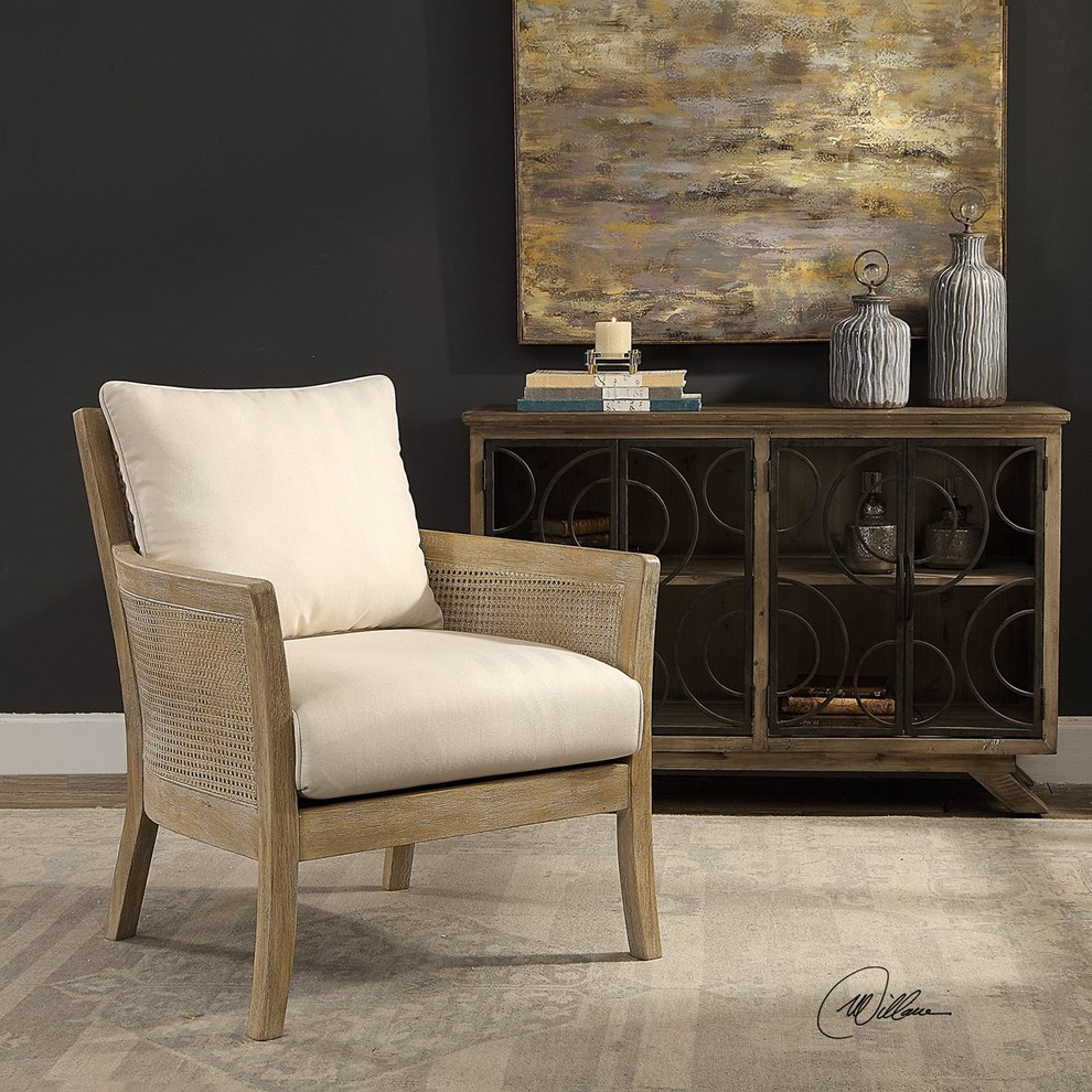 Uttermost Encore Natural Armchair   Tropical   Armchairs And Accent Chairs   by Lighting and Locks  Houzz