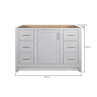 Glacier Bay Kinghurst 48 in. W x 21 in. D x 33.5 in. H Bath Vanity Cabinet without Top in Dove Gray KHDOV48D