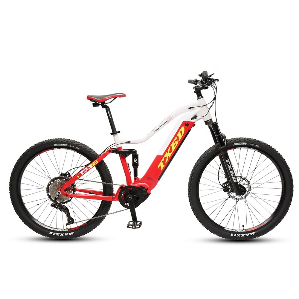 TXED fat tire mountain electric bike 17.4 AH lithium battery electric full suspension mountain bike