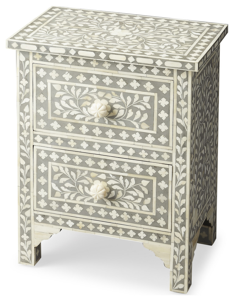 Butler Vivienne Grey Bone Inlay Accent Chest   Mediterranean   Accent Chests And Cabinets   by GwG Outlet  Houzz